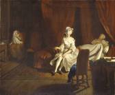 VII: Pamela in the Bedroom with Mrs Jewkes and Mr B. 1743-4 by Joseph Highmore 1692-1780